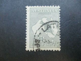 Kangaroo Stamps: £1 Grey C Of A Watermark - Rare - (h206)
