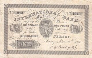 Jersey International Bank 1 Pound 1865 P - S161 Af St.  Ouen 
