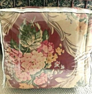 Very Rare Ralph Lauren Knightsbridge Burgundy Floral King Comforter