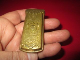 Rare - Antique 1870s Brass - Avery & Redditch - Golden Casket - Needle Case