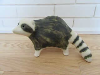 Rare Vintage Large Strawberry Hill Pottery Raccoon Canadian Signed Ceramics