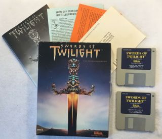 Very Rare Swords Of Twilight By Electronic Arts For Commodore Amiga 3.  5” Disks