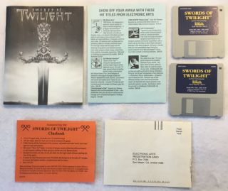 VERY RARE Swords of Twilight by Electronic Arts for Commodore Amiga 3.  5” disks 2