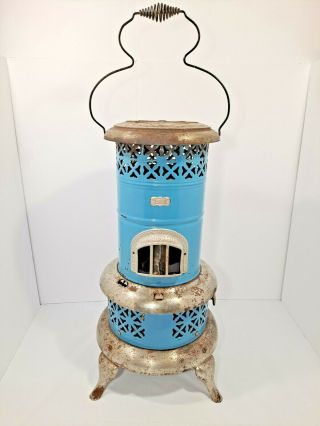 Vintage Perfection Kerosene Oil Heater Model 270 - C Antique Robin Egg Blue Rare