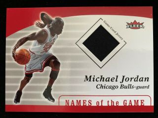 Fleer Names Of The Game 2006 - 2007 Michael Jordan Game Jersey Bulls Hof Rare