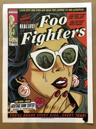 Foo Fighters Very Rare Ap Signed Poster Cincinnati 2020 /10 Artist Edition