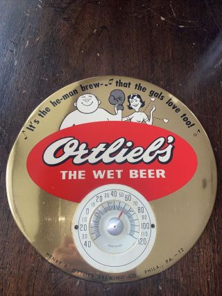 Rare Ortlieb ' s Philadelphia Beer Thermometer Boxing Themed - The Wet Beer 2