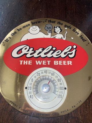 Rare Ortlieb ' s Philadelphia Beer Thermometer Boxing Themed - The Wet Beer 3