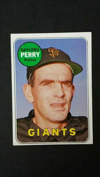 1969 Topps Baseball 485 Gaylord Perry Rare White Letters Variation Giants Exmt