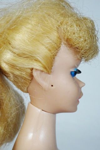 Vintage ' 62 Blonde 6 PONYTAIL BARBIE Doll w/ RARE PAINTED LEGS in Swimsuit 2