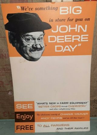 Vintage John Deere Day Farmers Advertising Poster Farm Farming Equipment Rare