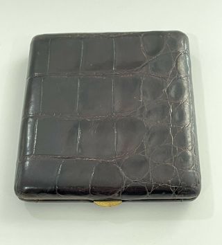 Very Rare Vintage Dunhill Alligator Brown Leather Cigarette Case West Germany