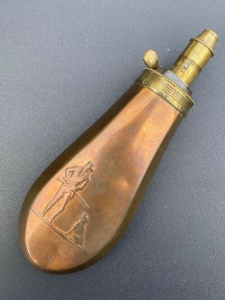 Rare 19th Century Copper Powder Flask By Firth - 