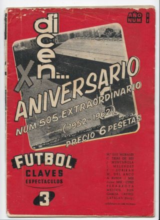 1962 Fairs Cup Final Barcelona V Valencia (2nd Leg) Very Rare Dicen Edition