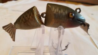 Vintage Creek Chub Baby Wiggle Fish Antique Lure.  Silver Shiner Finish.  Rare.