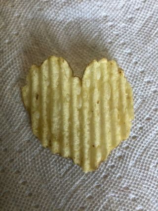 Heart Shaped Potato Chip Very Rare.  Lays Wavy