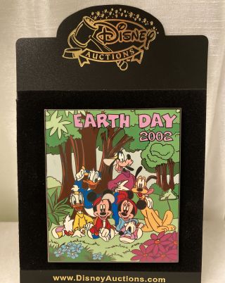 Disney Le 100 Earth Day Jumbo Pin Rare Htf Mickey Minnie Goofy Pluto