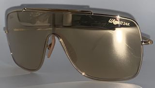 Rare 24k Ray Ban Sunglasses Honey Dijon Gold Plated Gold Mirror Rb3697k Wings Ii