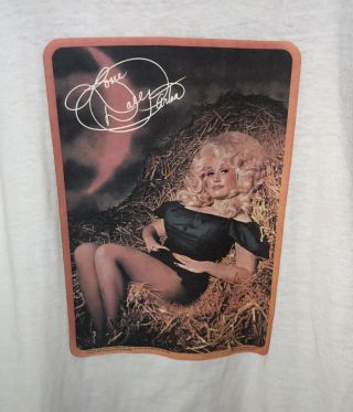 Vintage 1978 Dolly Parton T Shirt Single Stitch White Star City Iron On RARE 70s 2