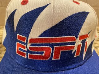 RARE Vintage 1990’s Logo Athletic ESPN Sharktooth Snapback Hat Cap 2