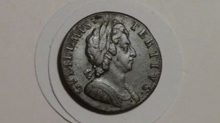 1695 Half - Penny.  For Crude Issue.  Rare Date.  William Iii.  British.  1698