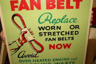 Rare Vintage 1935 AC Oil Filters & Fan Belts Gas Station 2 Sided 24 