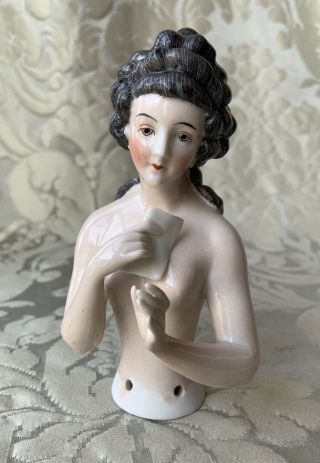 Rare Large Half - Doll/demi - Figurine/teepuppe/pincushion Doll/sitzendorfer