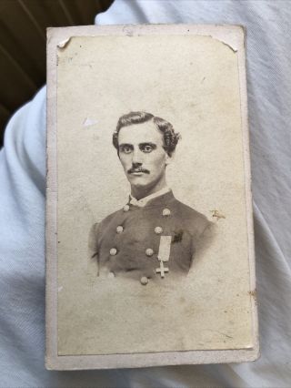 Rare Cdv Civil War Soldier Photo Id’d As William Ellis? 49th Ny Volunteers