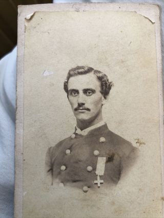 Rare Cdv Civil War Soldier Photo Id’d As William Ellis? 49th NY Volunteers 2
