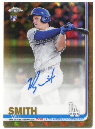 Will Smith 2019 Topps Chrome Rookie Autograph Gold Refractor Rc Auto 24/50 Rare