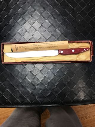 Rare Vintage Remington Dupont Marv - Master Slicing / Carving Knife Red Handle
