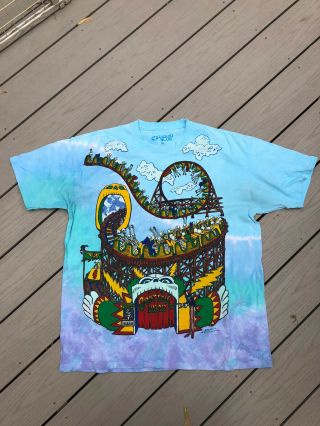 Liquid Blue Grateful Dead Roller Coaster Carnival Tie Dye T - Shirt Xl Rare