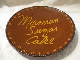 Rare Reinholds,  Pa Dutch Ned Foltz Redware Pottery Moravian Sugar Cake Plate