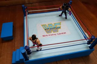 Wwf " Hasbro " Wrestling Ring Wood Oak 1980s 1990s Wwe Wcw Rare