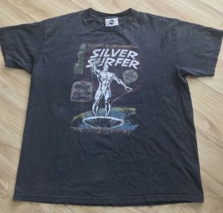 Vintage 90’s Silver Surfer Marvel Comics T Shirt Xl Universal Studios 1999 Rare