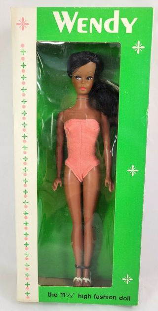Rare Vintage Black Barbie - Clone Doll African American In Wendy Box Elite 1960s