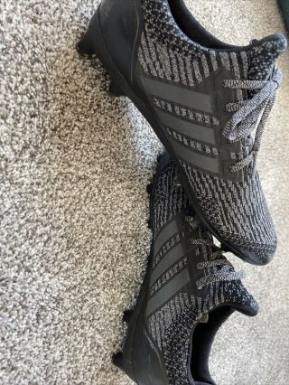 Adidas Ultra Boost Football Cleats Triple Black Size 10.  5 Ultra Rare