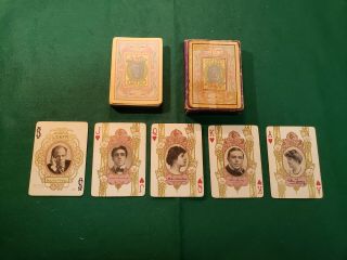 Very Rare 1908 The Stage Souvenir Playing Cards With Gold Edges Silent Movies