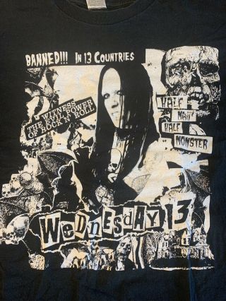 Rare Xl 2006 Wednesday 13 Till Death Do Us Party Tour Double Sided Black T - Shirt