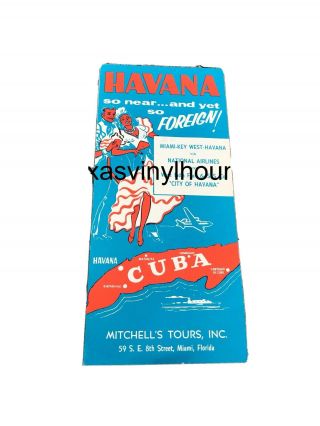 Vintage Havana Cuba Travel Brochure By Mitchell’s Tours Miami Fl Rare