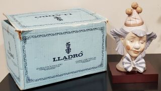 Rare Lladro 5612 Reflecting Clown Head Bust Figure 10 " Retired Cabeza Payasito