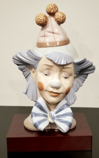 RARE Lladro 5612 Reflecting Clown Head Bust Figure 10 