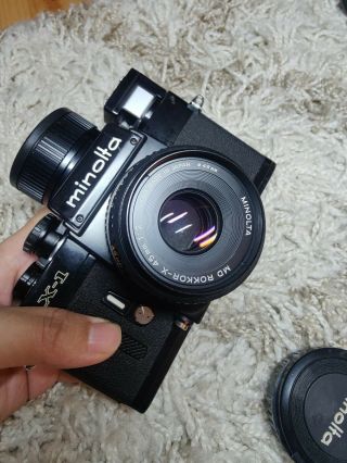 【rare 】 Minolta X - 1 35mm Film Camera Black High Magnification Finder And Lens