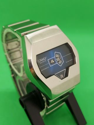 Rare 70s Camy Jump Hour Date Automatic Tenor Dorly Mvt Watch Digital Swiss Made