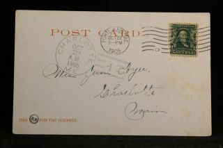 Maine: Charlotte 1905 Rare Doane 1/2 Receiving Cancel Postcard,  Rare Dpo Wash Co