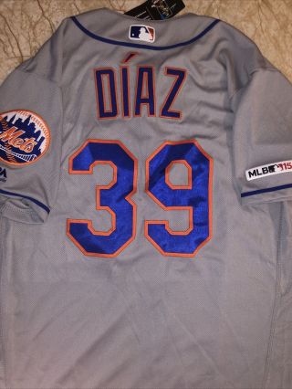Edwin Diaz York Mets Team Game Issued Jersey Mlb 150 Patch Embroidered Rare