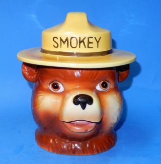 Rare Norcrest Smokey The Bear Ceramic Cracker / Candy / Cookie Jar