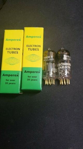 Rare Nos Amperex 6922 Tubes Gold Pin D - Getter E88cc 6dj8 Ecc88 Selected Matched