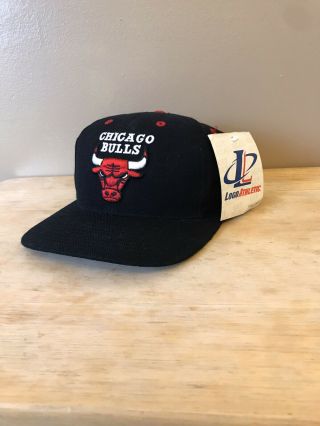 Nwt Vintage 90s Chicago Bulls Plain Logo Snapback Hat Cap Rare Logo Athletic Mj