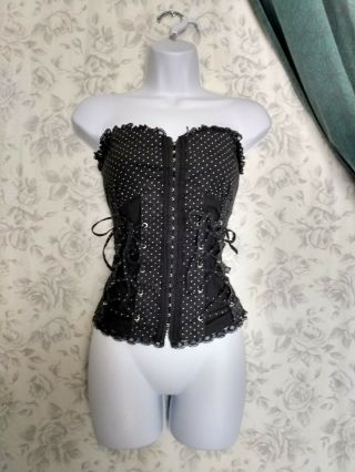 Rare Vintage Tripp Nyc Xs Black Corset Top Lace Y2k Mall Goth Aesthetic Punk